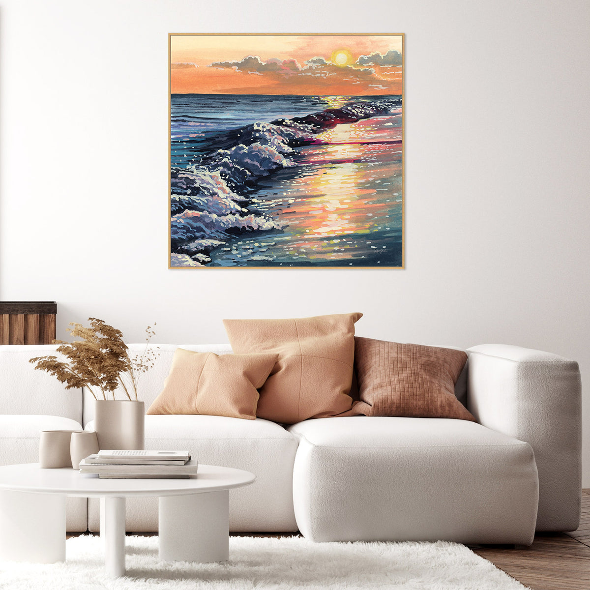 Colorful Sunset On The Waves, by Kate Jarvik Birch – Zokis Canvas Art